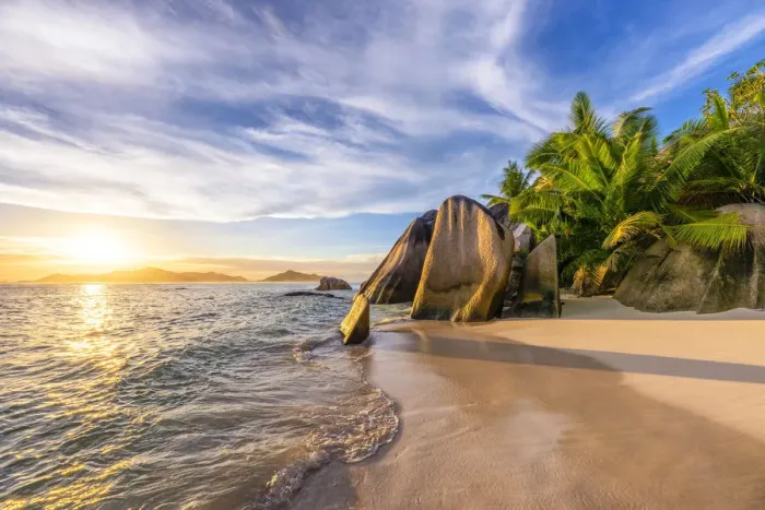 Framed Print : Anse Source d Argent beach, La Digue island, Seychelles, Africa Framed Print : Anse Source d Argent beach, La Digue island, Seychelles, Africa
