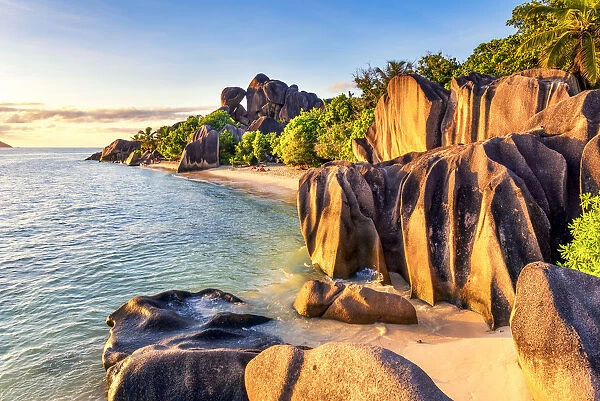Anse Source d Argent beach, La Digue island, Seychelles, Africa