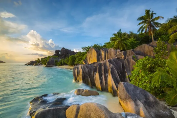 Framed Print : Anse Source d Argent beach, La Digue, Seychelles Framed Print : Anse Source d Argent beach, La Digue, Seychelles