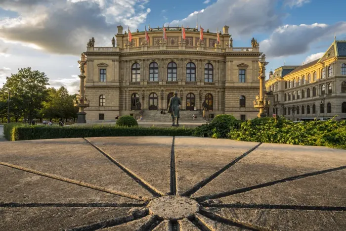 Framed Print : Antonin Dvorak statue in front of Rudolfinum concert hall, Jan Palach Square