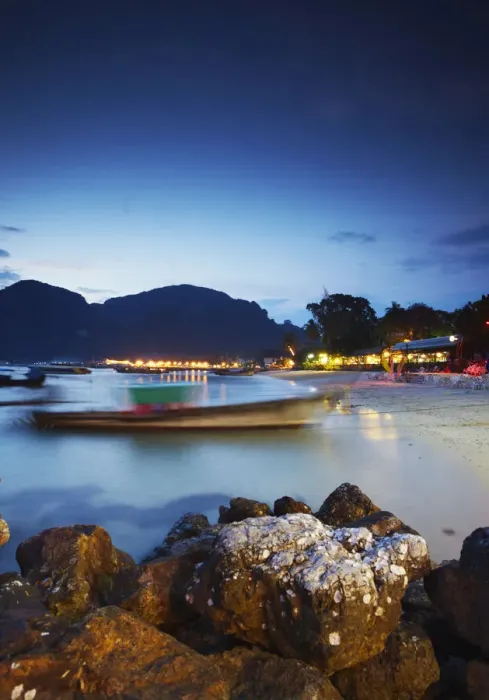 Framed Print : Ao Ton Sai beach at dusk, Ko Phi Phi Don, Thailand Framed Print : Ao Ton Sai beach at dusk, Ko Phi Phi Don, Thailand
