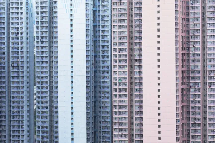 Framed Print : Apartment blocks, Hong Kong Framed Print : Apartment blocks, Hong Kong