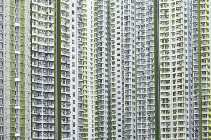 Framed Print : Apartment blocks, Hong Kong Framed Print : Apartment blocks, Hong Kong