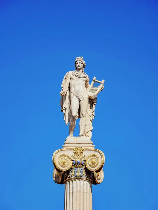 Framed Print : Apollo with Lyre Column in front of The Academy of Athens, Athens, Attica, Greece Framed Print : Apollo with Lyre Column in front of The Academy of Athens, Athens, Attica, Greece