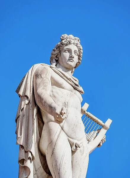 Apollo with Lyre Column in front of The Academy of Athens, Athens, Attica, Greece
