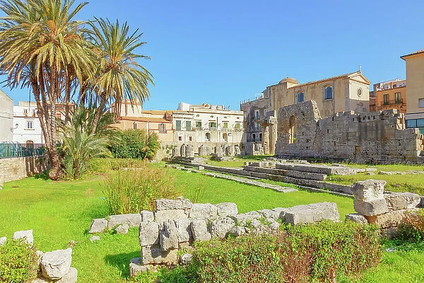 Apollo Temple remains, Ortygia, Syracuse, Sicily, Italy