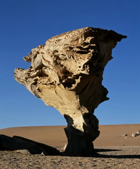 Framed Print : Arbol de Piedra or Stone Tree is a massive wind-eroded boulder