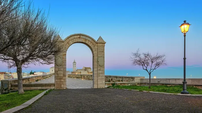 Framed Print : Arch of Military in the Villa Comunale park of Trani. Europe, Italy, Puglia, Trani, Trani district Framed Print : Arch of Military in the Villa Comunale park of Trani. Europe, Italy, Puglia, Trani, Trani district
