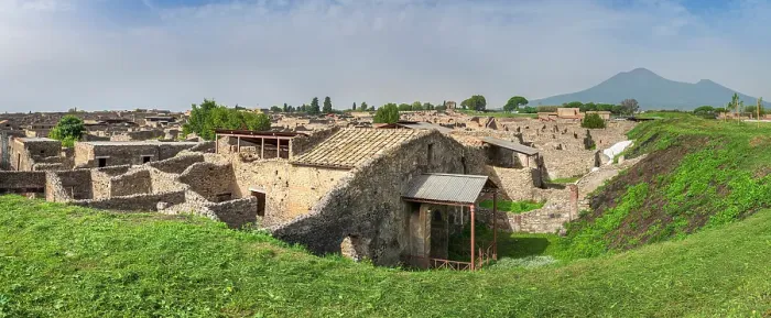 Framed Print : Archaeological area of Pompeii with Mount Vesuvius in the background, Pompei, Campania, Italy Framed Print : Archaeological area of Pompeii with Mount Vesuvius in the background, Pompei, Campania, Italy