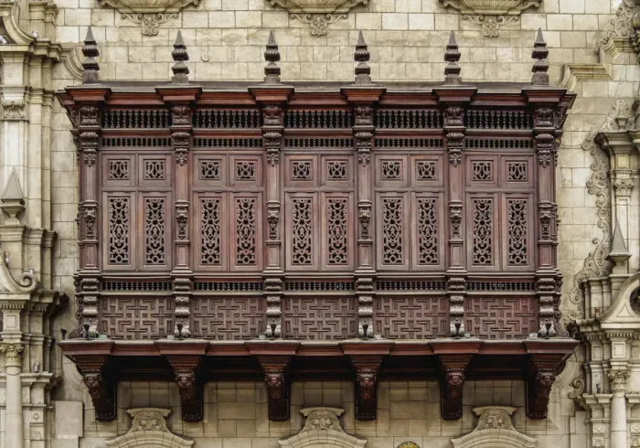 Framed Print : Archbishops Palace, detailed view, Plaza de Armas, Lima, Peru Framed Print : Archbishops Palace, detailed view, Plaza de Armas, Lima, Peru