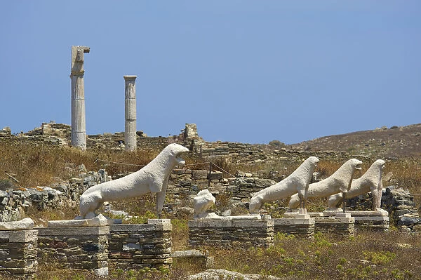 Archeological site, Delos Island, Cyclades, Greece