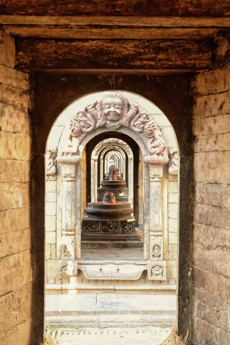 Framed Print : Arches at Pashupatinath Temple, (Unesco World Heritage Site), Bagmati River, Kathmandu Valley, Nepal, Asia