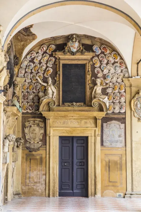 Framed Print : The Archiginnasio (former University of Bologna), Bologna, Emilia-Romagna, Italy