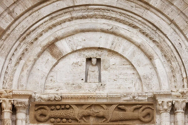 Architectural detail on Church of Santi Quirico e Giulitta, San Quirico d Orcia