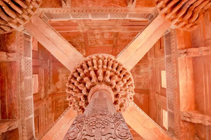 Framed Print : Architectural Detail, Jodha Bais Palace, Fatehpur Sikri, Agra, India