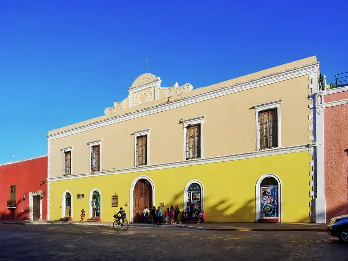 Framed Print : Architecture of the main square, Valladolid, Yucatan State, Mexico