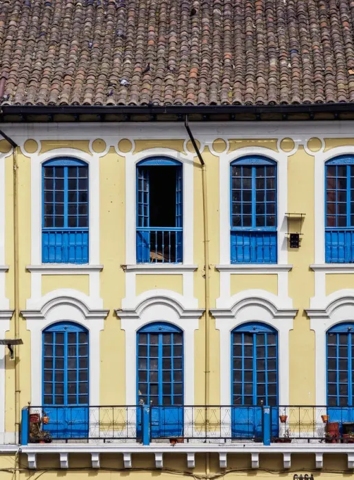 Framed Print : Architecture of St Francis Square, detailed view, Old Town, Quito, Pichincha Province