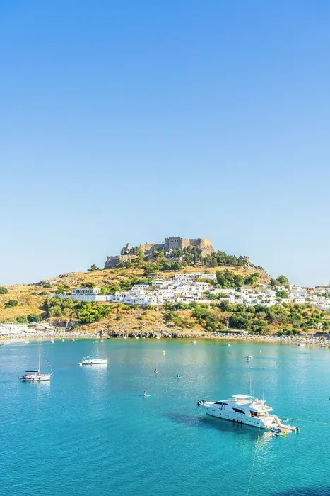 Framed Print : The Arcopolis of Lindos, Lindos, Rhodes, Dodecanese Islands, Greece
