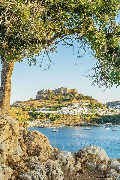 The Arcopolis of Lindos, Lindos, Rhodes, Dodecanese Islands, Greece