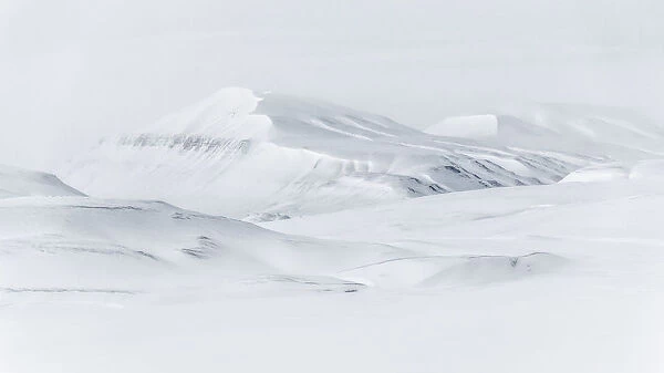Arctic slopes in Adventdalen, Spitsbergen, Svalbard