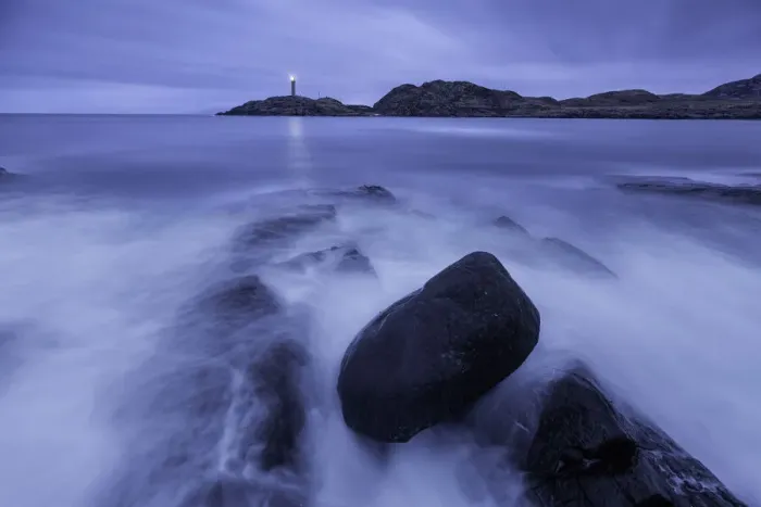 Framed Print : Ardnamurchan Lighthouse at night, Ardnamurchan Pensinsular, Scotland, UK