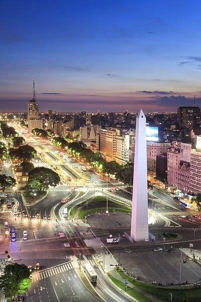 Argentina, Buenos Aires, Avenida 9 de Julio and Obelisk