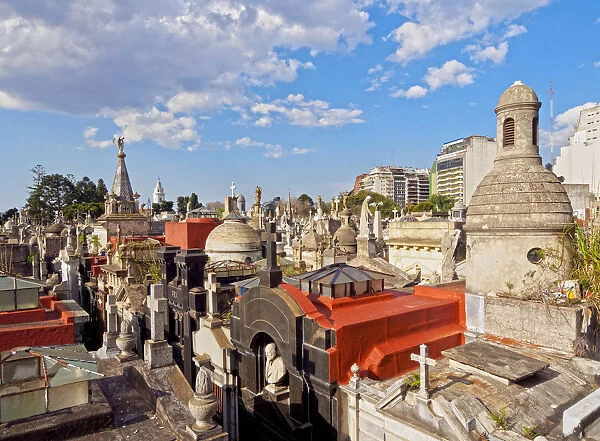 Argentina, Buenos Aires Province, City of Buenos Aires, Elevated view of La Recoleta
