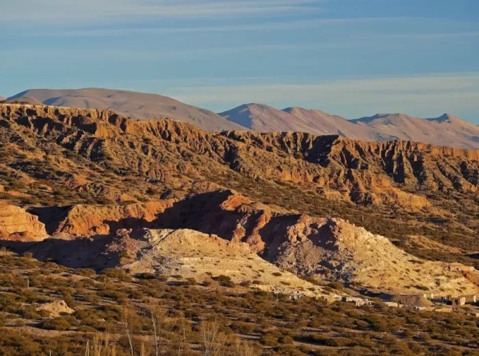 Framed Print : Argentina, Jujuy Province, Landscape of Humahuaca at sunset