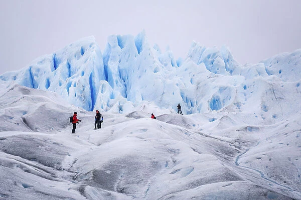 Argentina, Patagonia, Santa Cruz province, Los Glaciares National Park, hikers on the