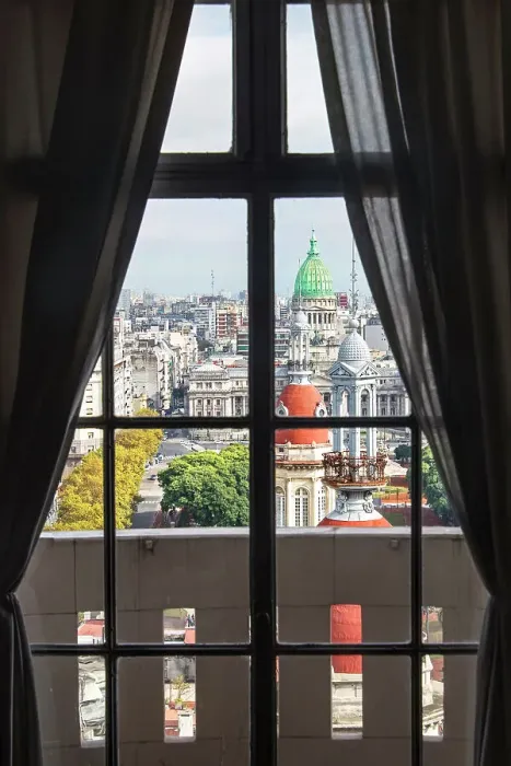 Framed Print : The Argentine National Congress and La Inmobiliaria domes seen from a window of the Palacio Barolo building, Monserrat, Buenos Aires, Argentina Framed Print : The Argentine National Congress and La Inmobiliaria domes seen from a window of the Palacio Barolo building, Monserrat, Buenos Aires, Argentina