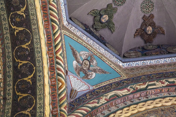 Armenia, Echmiadzin, Detail of entrance to Saint Hripsime Cathedral - Echmiadzin
