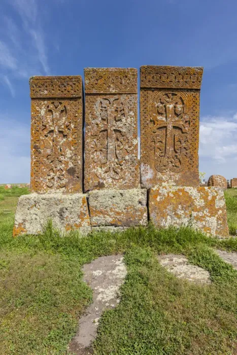 Framed Print : Armenia, Lake Sevan, Noratus, town cemetery, ancient khachkar monuments Framed Print : Armenia, Lake Sevan, Noratus, town cemetery, ancient khachkar monuments