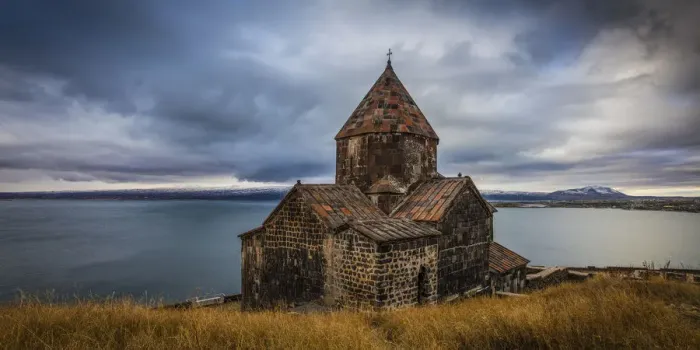 Framed Print : Armenia, Lake Seven, Sevanavank monastery