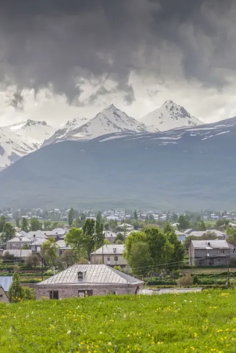 Framed Print : Armenia, Shenavan, village and Mt. Aragats Framed Print : Armenia, Shenavan, village and Mt. Aragats