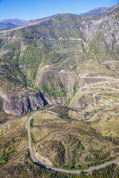 Armenia, Syunik Province, Tatev, The winding mountain road to Tatev Monastery