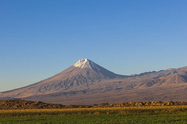 Armenia, Yerevan, Ararat plain, Mount Ararat viewed from Khor Virap