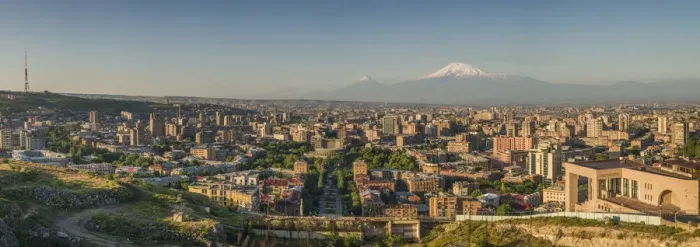 Framed Print : Armenia, Yerevan, The Cascade, high angle view of the city and Mt. Ararat Framed Print : Armenia, Yerevan, The Cascade, high angle view of the city and Mt. Ararat