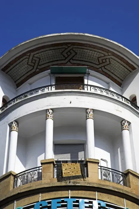 Framed Print : Art Deco details on an old French colonial building Framed Print : Art Deco details on an old French colonial building
