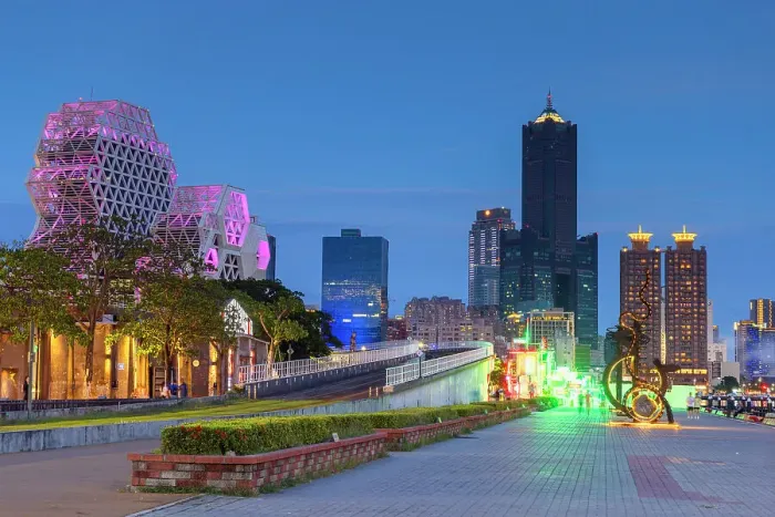 Framed Print : Art installations of Pier 2 Art Centre, Kaohsiung Music Centre and 85 Sky Tower at dusk, Kaohsiung, Taiwan Framed Print : Art installations of Pier 2 Art Centre, Kaohsiung Music Centre and 85 Sky Tower at dusk, Kaohsiung, Taiwan