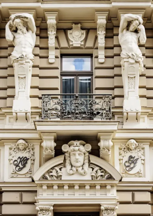 Framed Print : Art Nouveau Architecture, 33 Elizabetes Street, Riga, Latvia