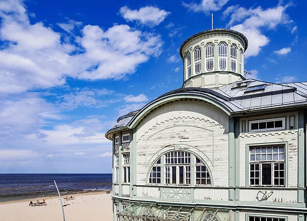 Art Nouveau Bath House at Majori Beach, Majori, Jurmala, Latvia