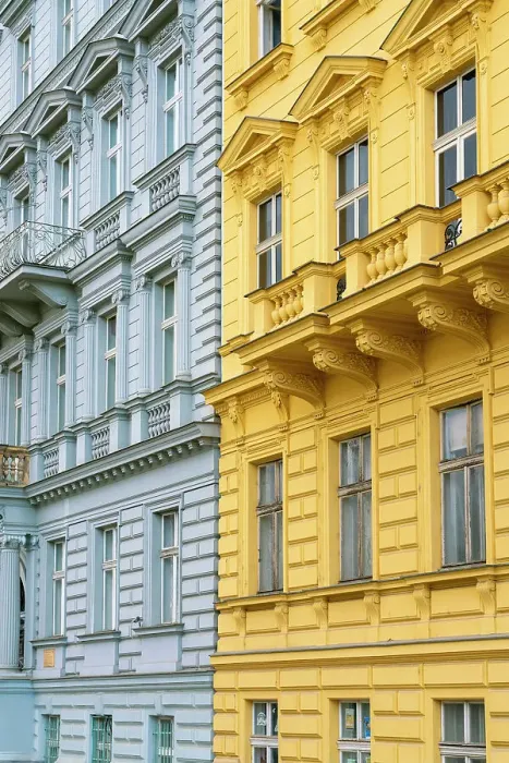 Framed Print : Detail of art nouveau houses near Vltava River, Smichov, Prague, Bohemia, Czech Republic Framed Print : Detail of art nouveau houses near Vltava River, Smichov, Prague, Bohemia, Czech Republic