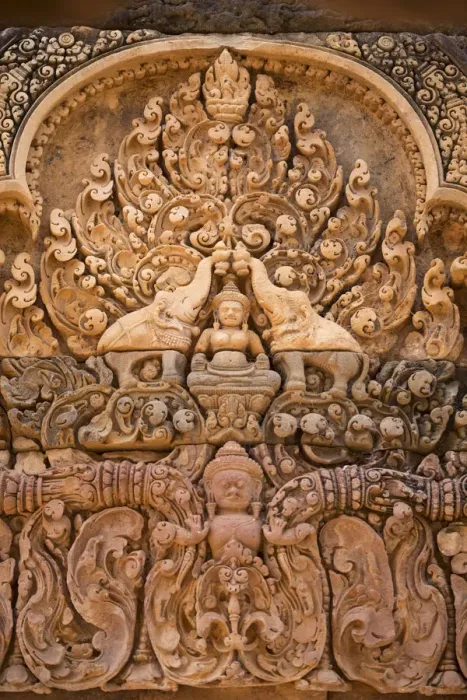 Framed Print : Asia, Cambodia, Siem Reap, Angkor, Banteay Srei Hindu temples famous for their elaborate Framed Print : Asia, Cambodia, Siem Reap, Angkor, Banteay Srei Hindu temples famous for their elaborate