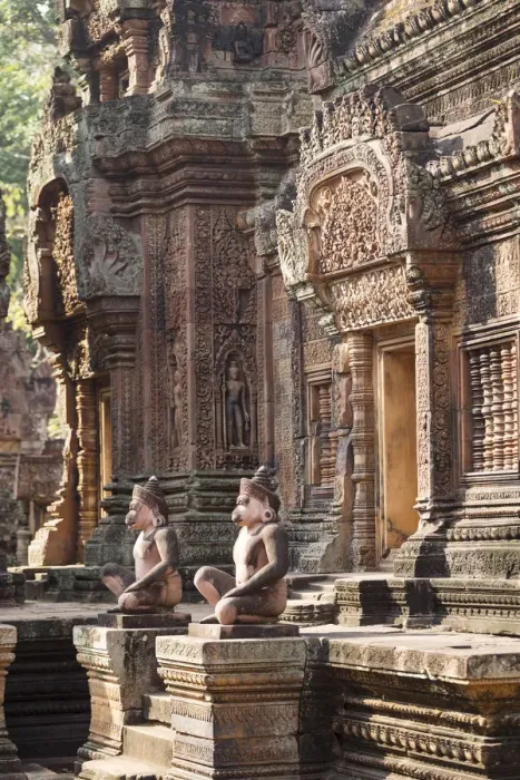 Framed Print : Asia, Cambodia, Siem Reap, Angkor, Banteay Srei - hindu temples famous for their intricate