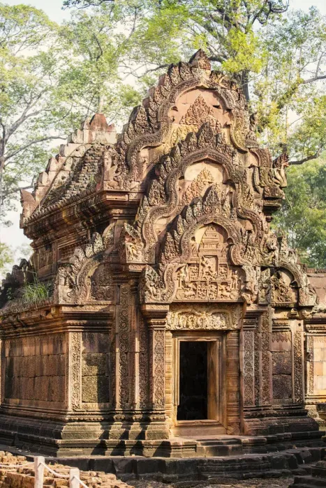 Framed Print : Asia, Cambodia, Siem Reap, Angkor, Banteay Srei - hindu temples famous for their intricate