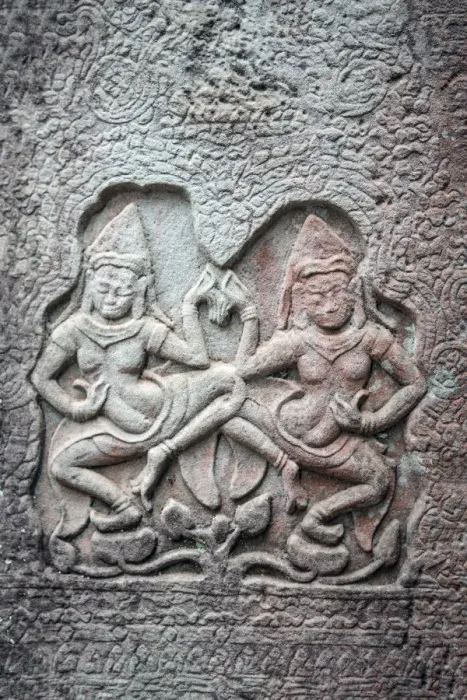 Framed Print : Asia, Cambodia, Siem Reap, Angkor, Angkor wat, temple carving of dancing asparas Framed Print : Asia, Cambodia, Siem Reap, Angkor, Angkor wat, temple carving of dancing asparas