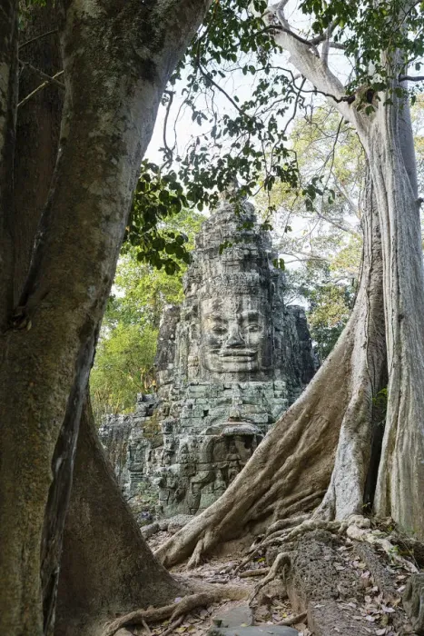 Framed Print : Asia, Cambodia, Siem Reap, Angkor Thom; Buddha face on the west gate Framed Print : Asia, Cambodia, Siem Reap, Angkor Thom; Buddha face on the west gate