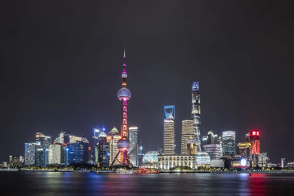 Asia, China, Shanghai municipality, Shanghai city, night time shot