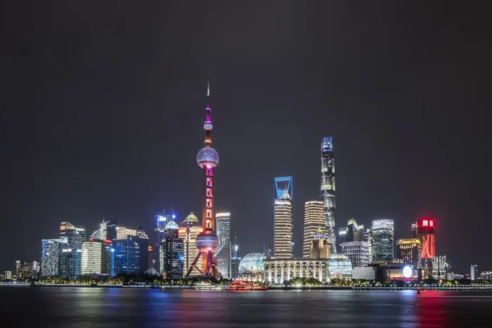 Framed Print : Asia, China, Shanghai municipality, Shanghai city, night time shot Framed Print : Asia, China, Shanghai municipality, Shanghai city, night time shot