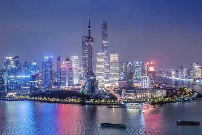 Framed Print : Asia, China, Shanghai municipality, Shanghai city, night time shot Framed Print : Asia, China, Shanghai municipality, Shanghai city, night time shot